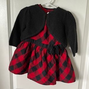 12month : Red and black plaid dress